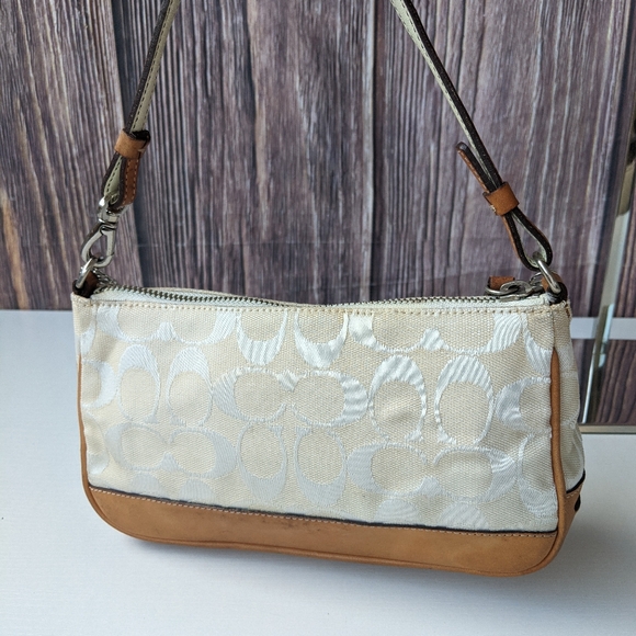 Vintage Coach Signature Accessory Pouch or Demi Bag with white 